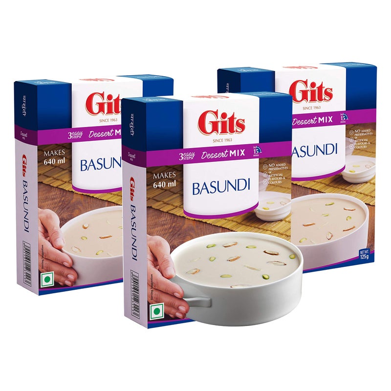 Gits Instant Basundi Dessert Mix, 375g (Pack of 3 X 125g Each) - Image 1